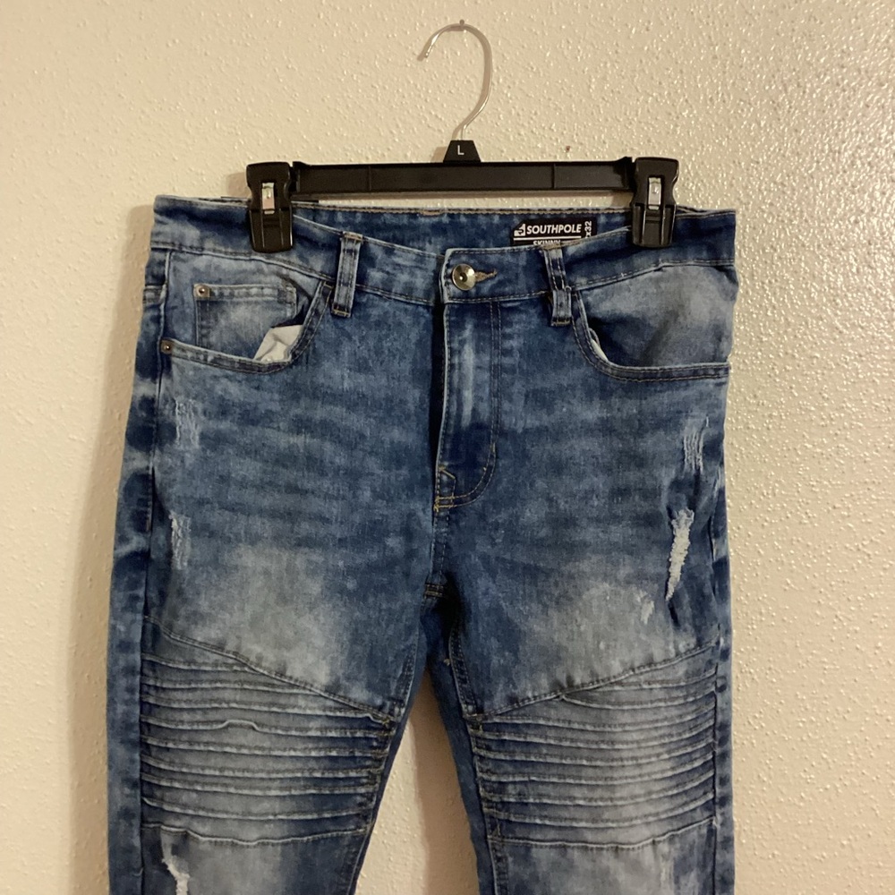 South Pole Men's Blue Distressed Jeans